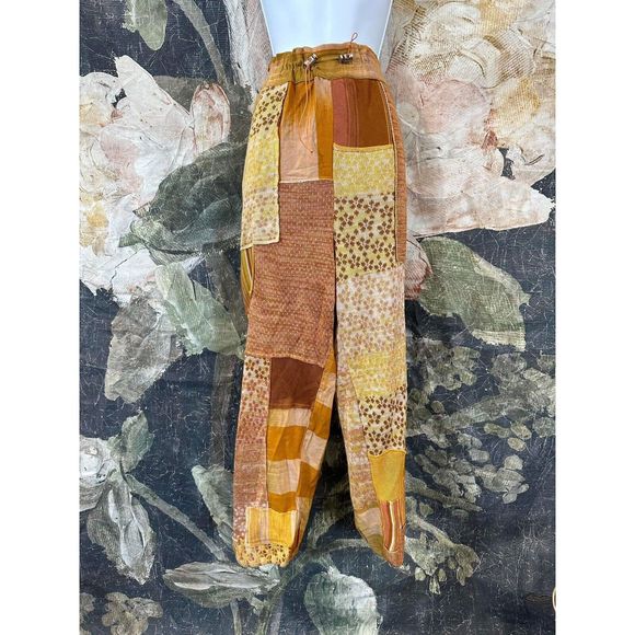 NWT FREE PEOPLE Camille Patchwork Pants Size -Large - Picture 8 of 9